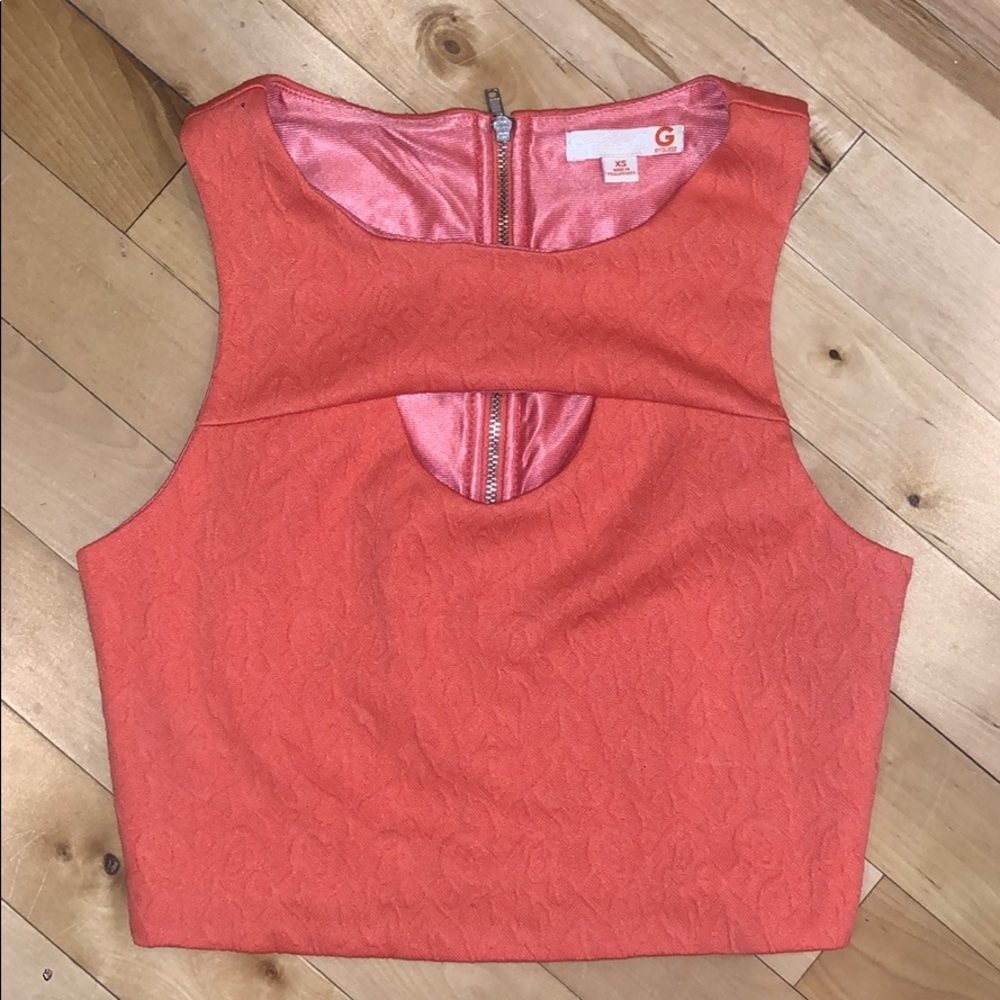 Orange crop top